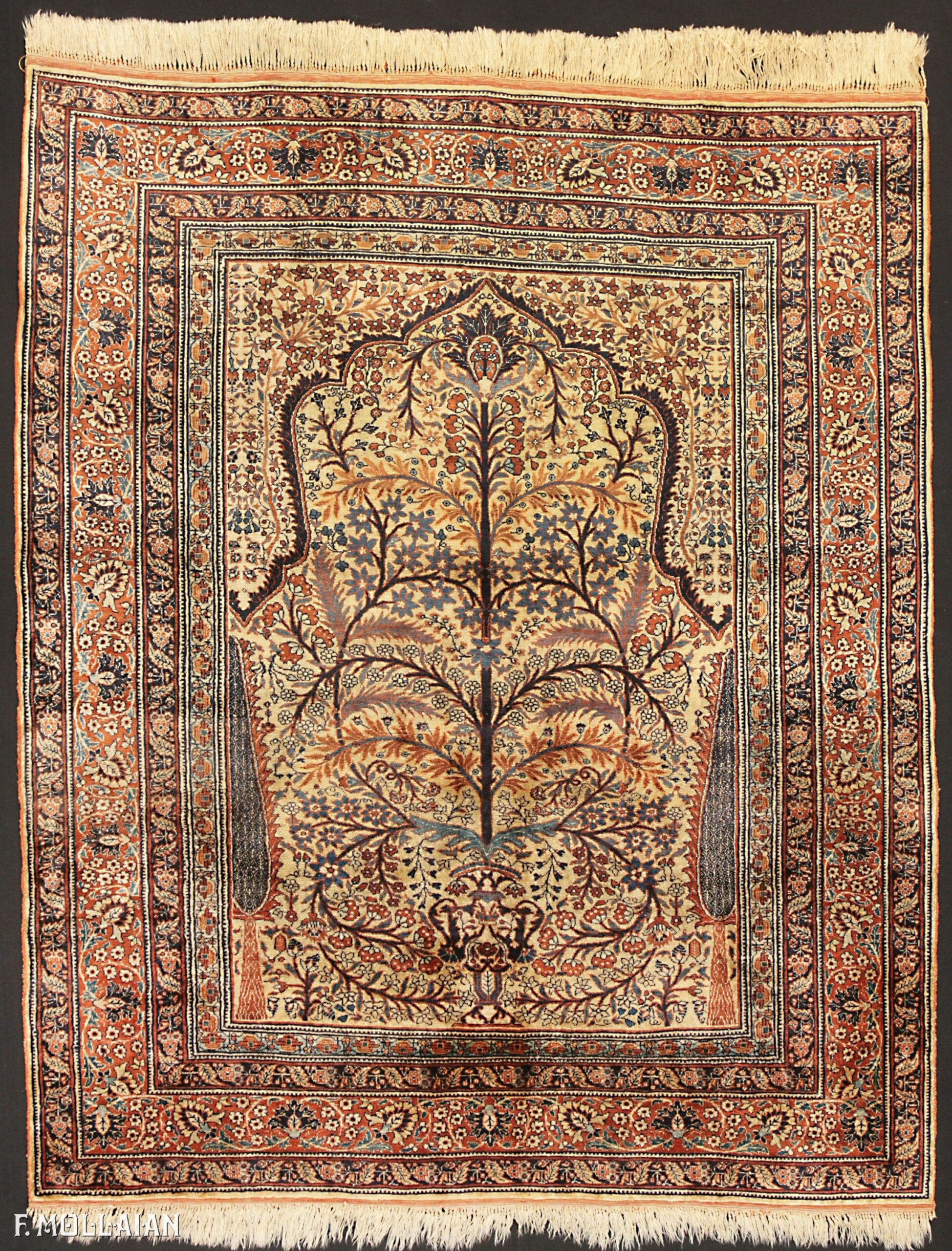 Tapis Persan Antique Tabriz Soie n°:96718488