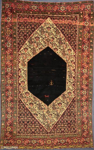 Antique Persian Senneh Warp Silk & Part Silk Rug n°:99091954