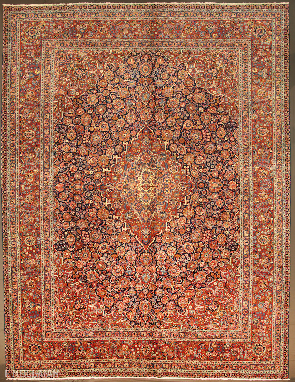 Tapis Persan Antique Kashan Dabir n°:30228250