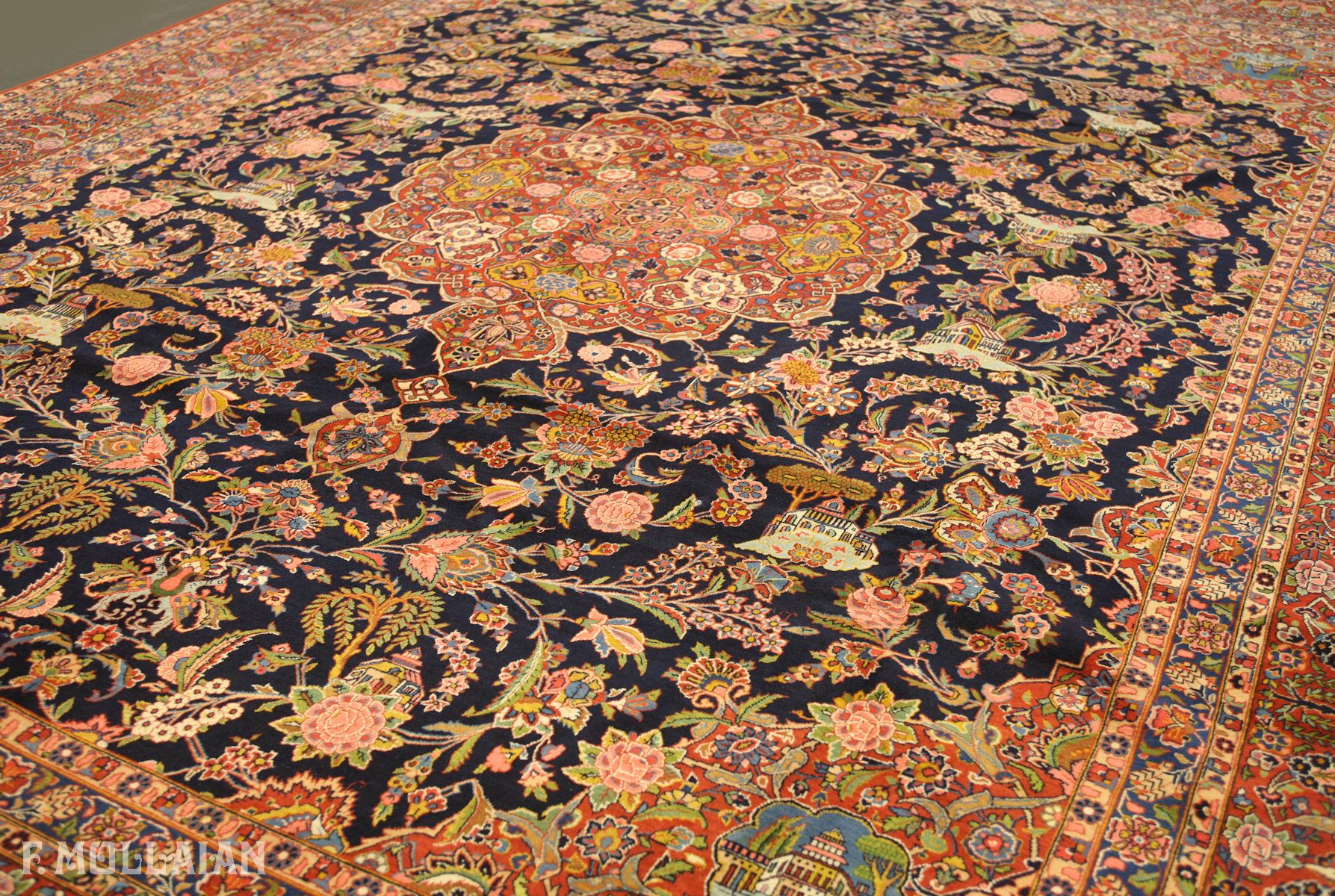 Tappeto Grande Persiano Antico Kashan Dabir n°:31632772