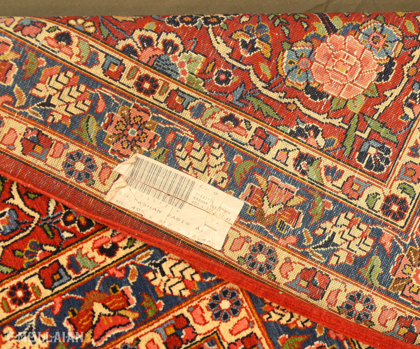 Tappeto Grande Persiano Antico Kashan Dabir n°:31632772