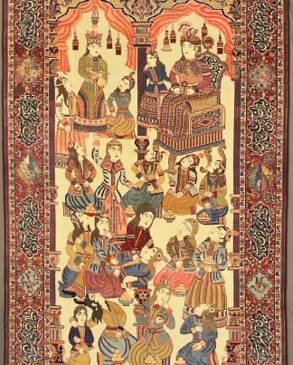 Antique Persian Kashan Dabir Pictorial Rug n°:35686942