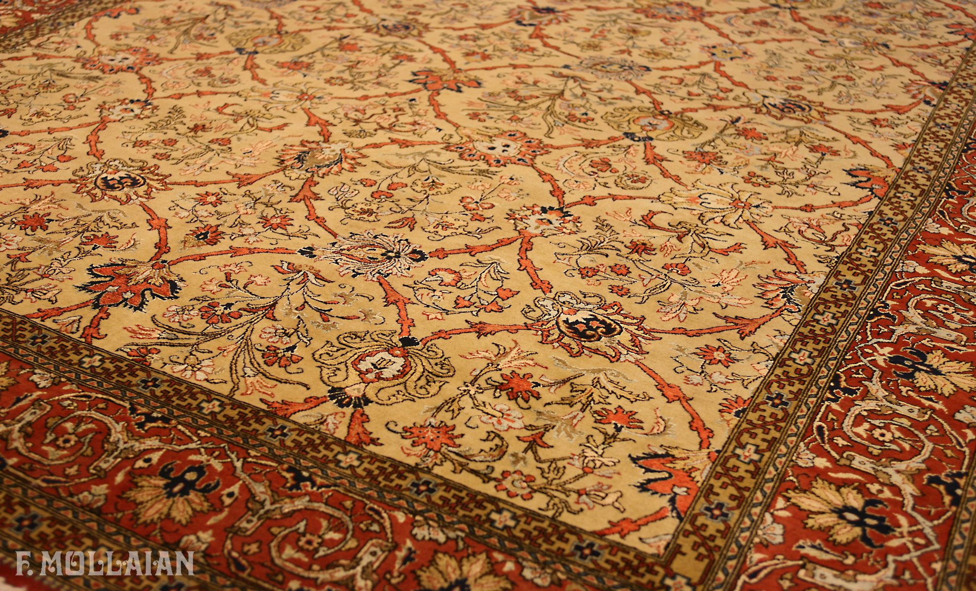 Semi-Antique Persian Tehran Part Silk Carpet n°:73710173
