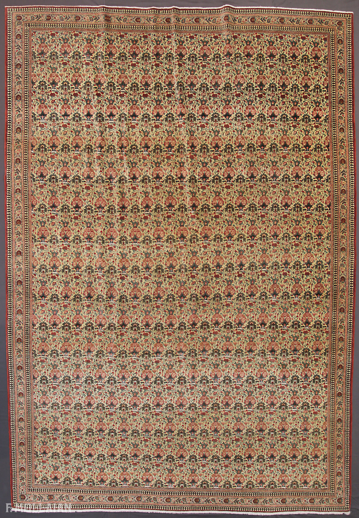 فرش نیمه آنتیک تهران گل ابریشم کد:۸۱۴۰۰۶۵۰