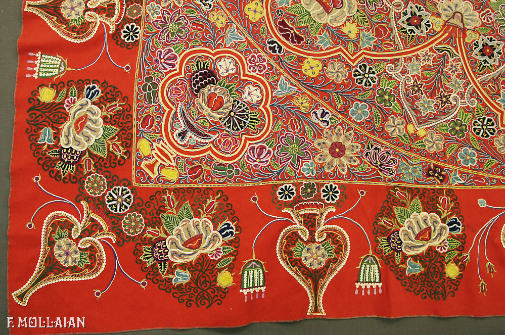 Textil Persa Antiguo Rashti-Duzi n°:91106240