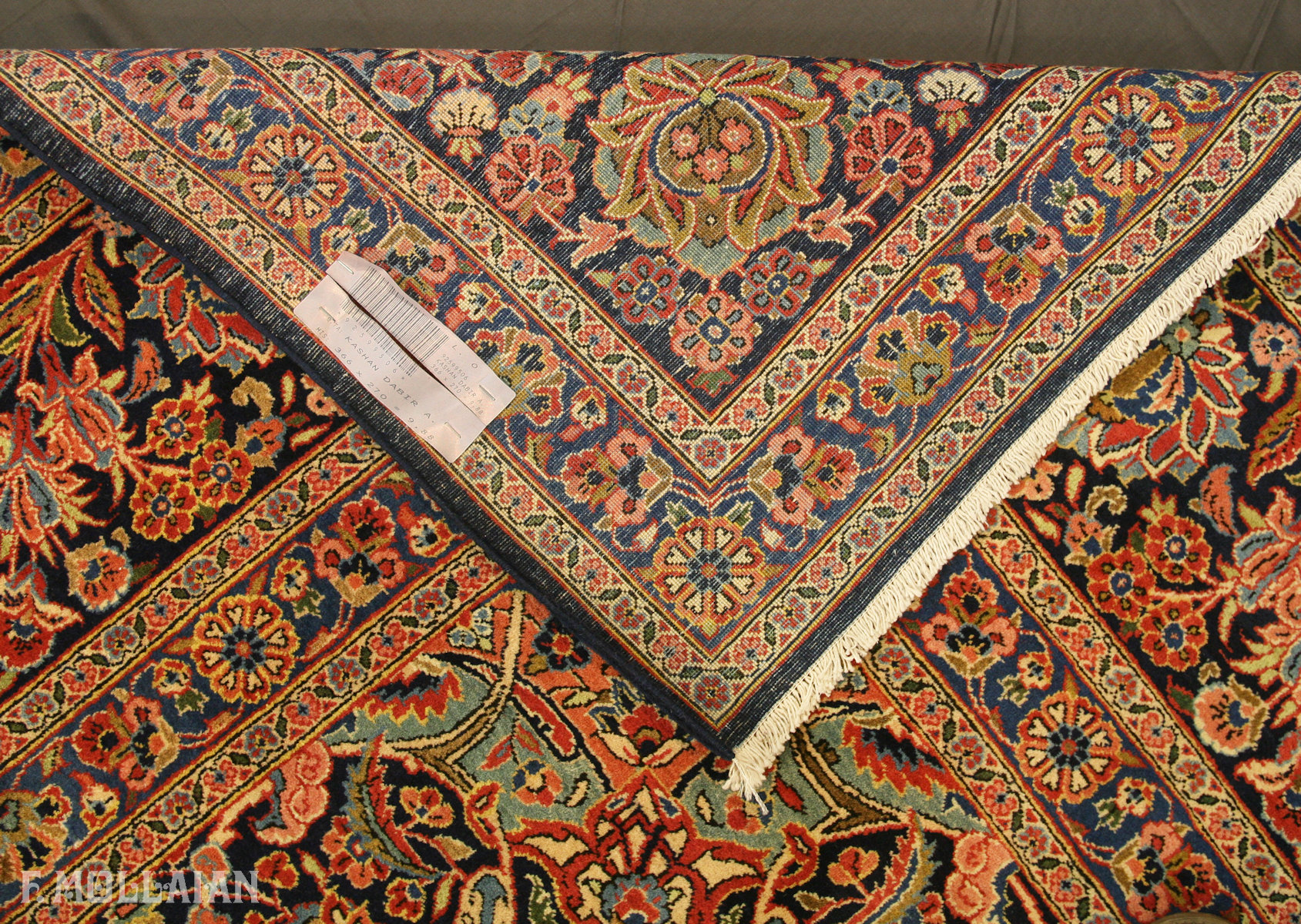 Tapis Persan Antique Kashan Dabir n°:92599506