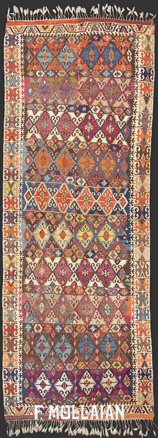 Long Antique Turkish Anatolian Kilim n°:98072355