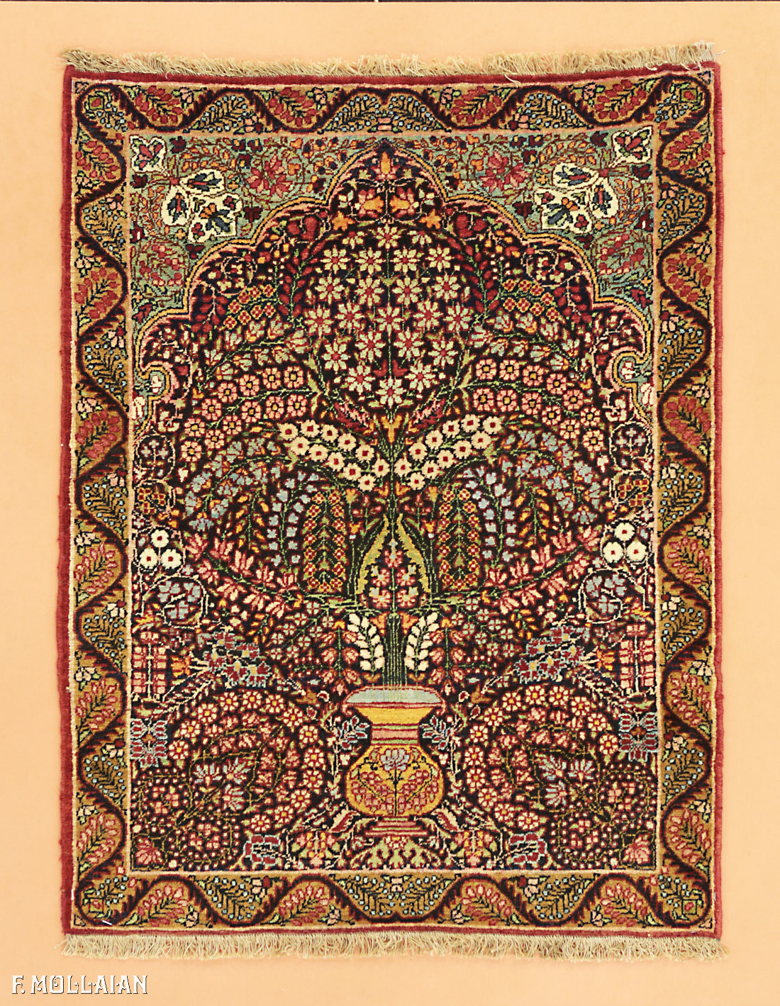 Tappeto Piccolo Persiano Antico Coppia di Kerman Ravar n°:24439737