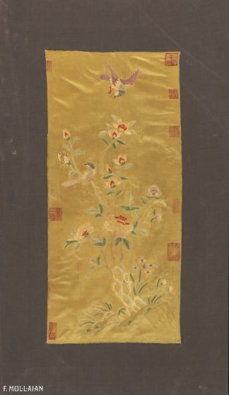 Textile Chinois Antique Soie n°:46165785