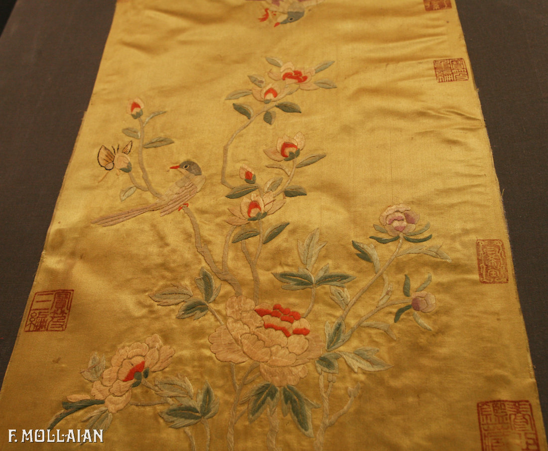 Textil Chinesischer Antiker Seide n°:46165785