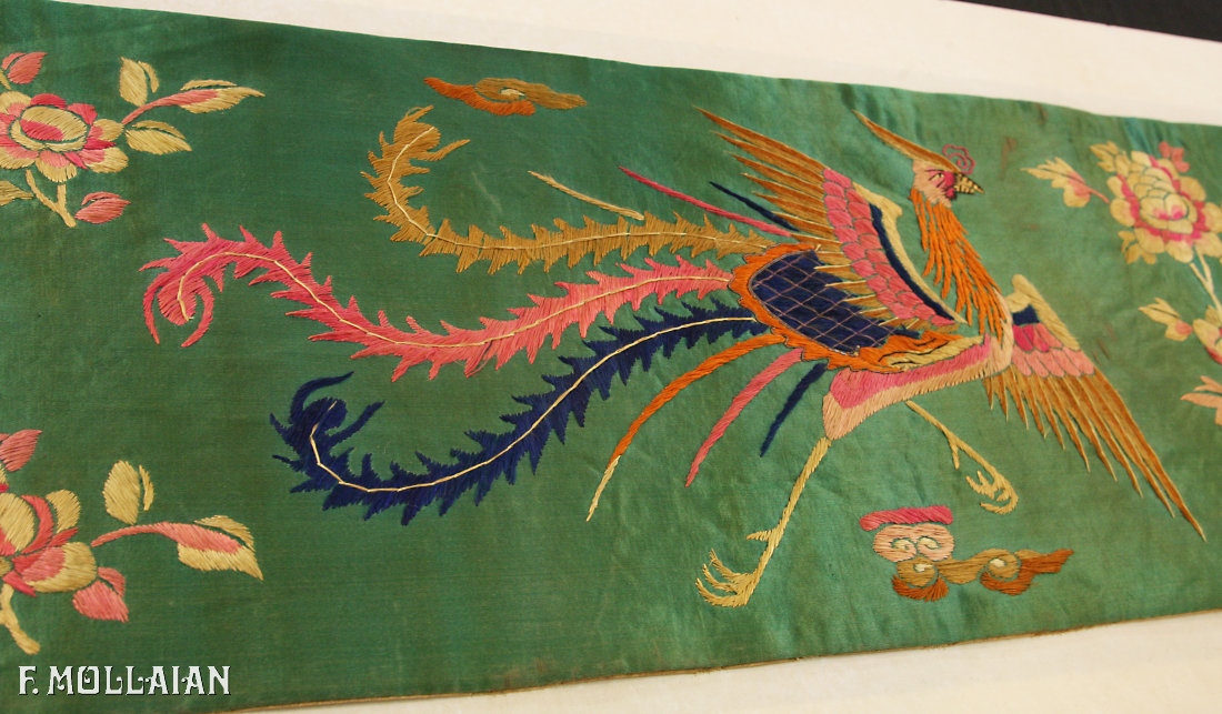 Textile Chinois Antique Soie n°:55610197