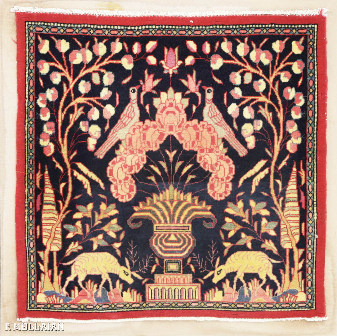 Small Antique Persian Kashan Dabir Rug n°:61910030