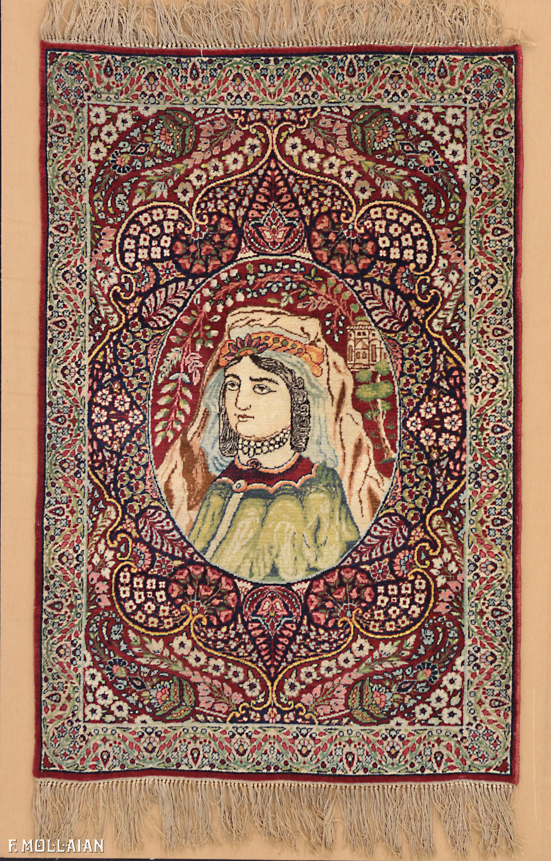 A Small Antique Persian Kerman Ravar Rug n°:65726883