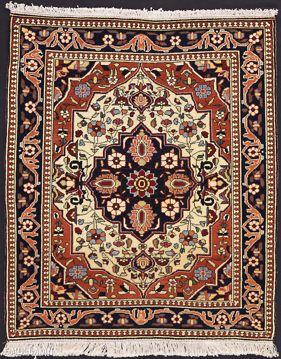 Antique Persian Kashan Mohtasham Rug n°:67167423