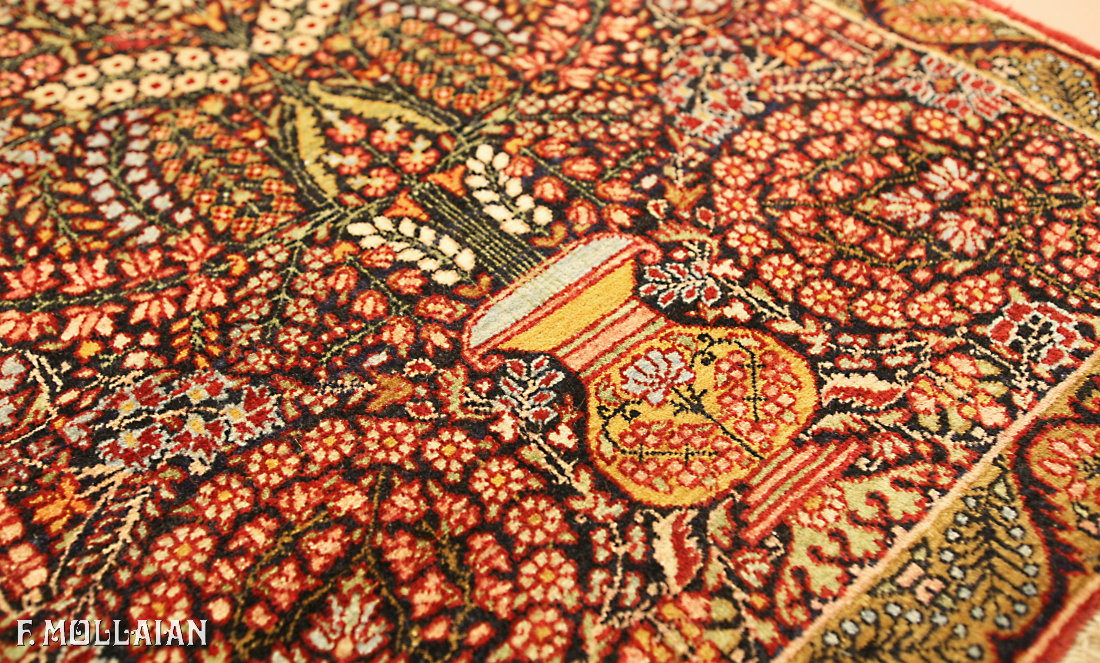 Tappeto Piccolo Persiano Antico Coppia di Kerman Ravar n°:24439737