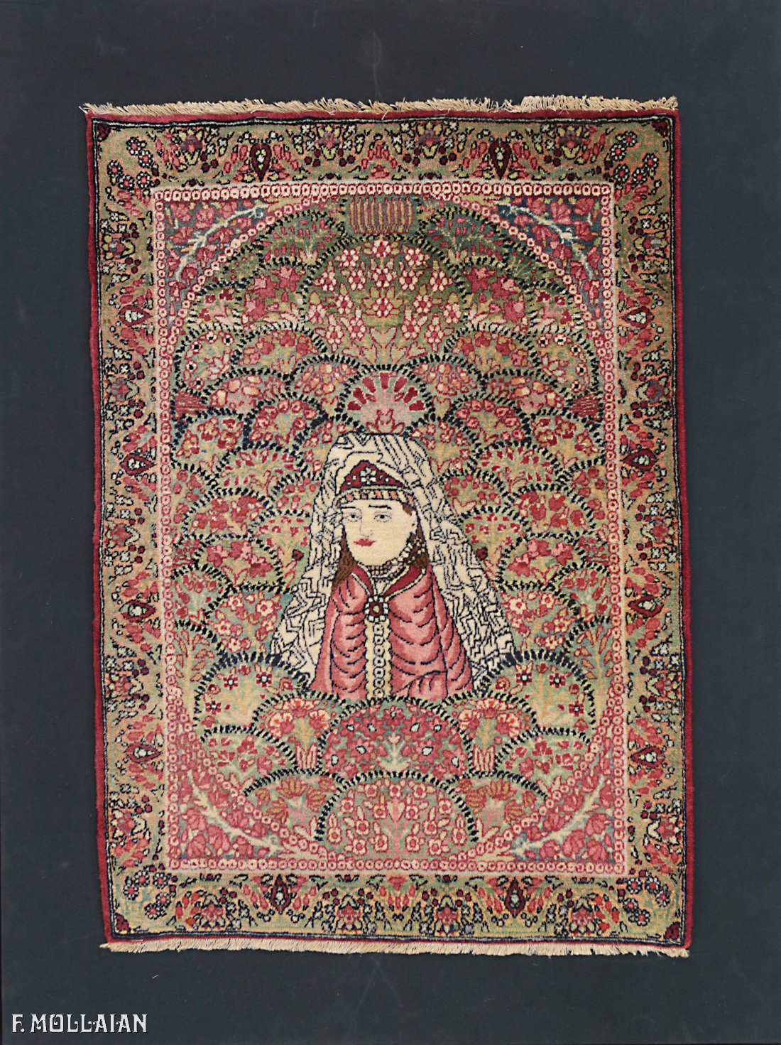 Tappeto Piccolo Figurativo Persiano Antico Kerman Ravar n°:77149483