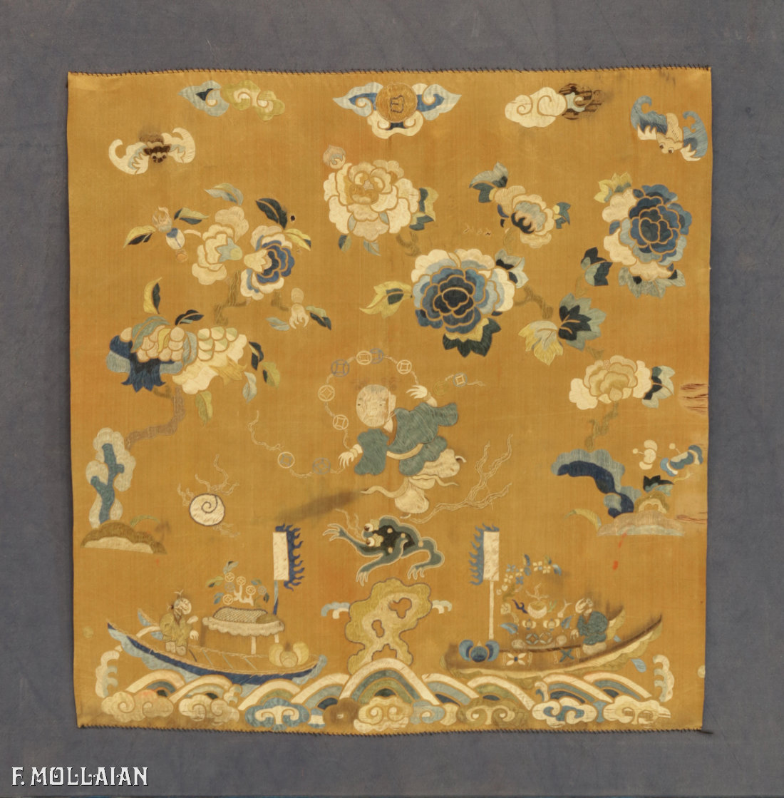 Textil Chinesischer Antiker Seide n°:80382994