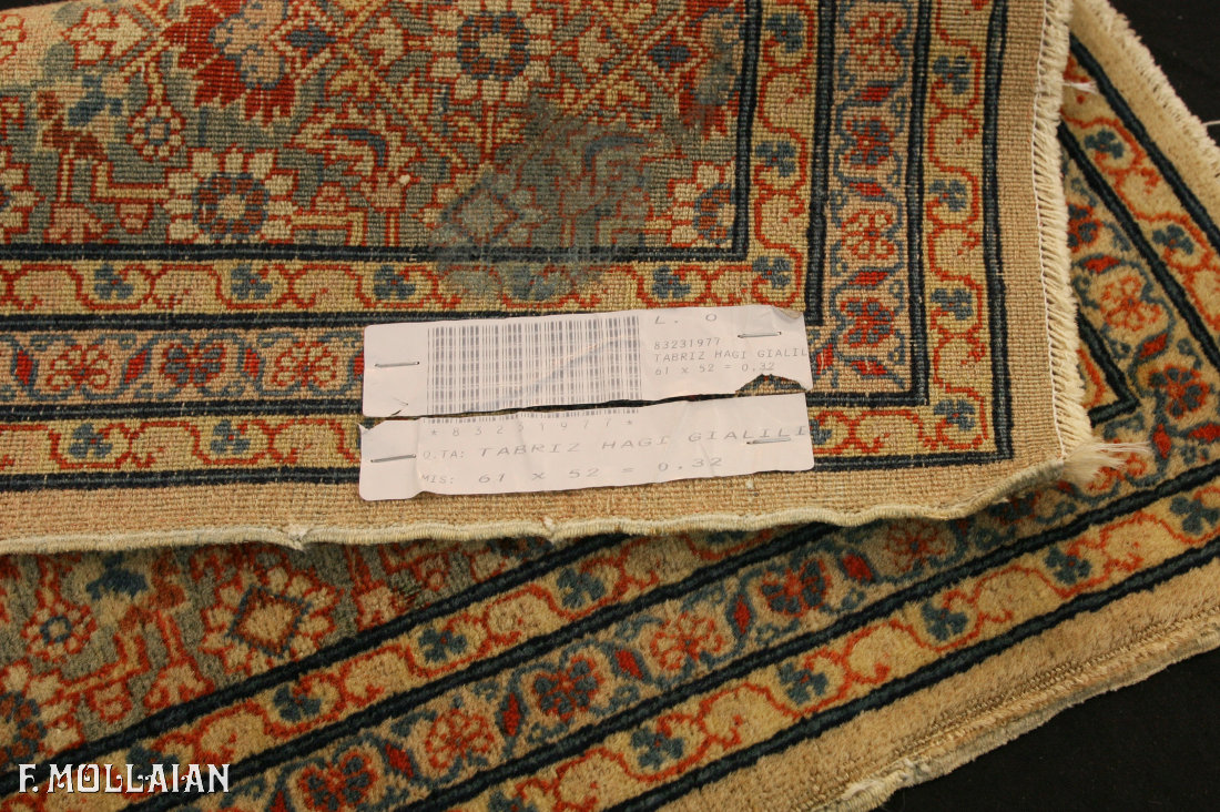 Tappeto Annodato a Mano Persiano Antico Tabriz Hagi Gialili n°:83231977