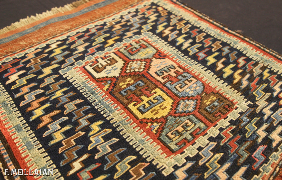 Small Antique Caucasian Sumak Sileh Carpet n°:85123991