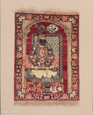 A Small Pictorial Antique Persian Kerman Ravar Rug n°:88368879