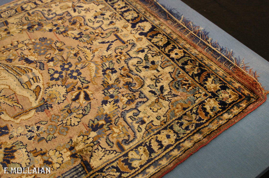 Antique Persian Kashan Silk Rug n°:89425723