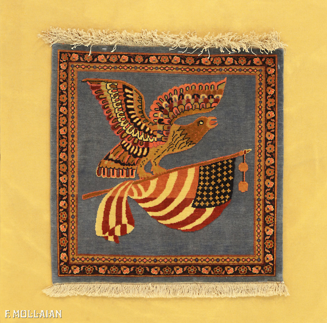 Tappeto Figurativo Piccolo Persiano Antico Kashan Dabir n°:91705660