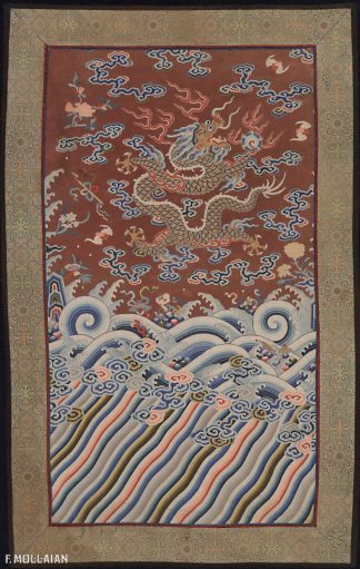 Tessuto Antico Imperiale Cinese di Seta & Metallo n°:93395521