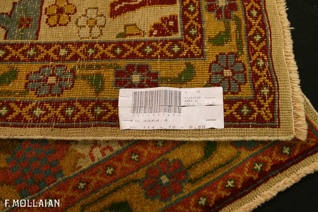 قالییچه دستباف کوچک آنتیک هندی آگرا کد:۹۷۴۵۵۷۴۷