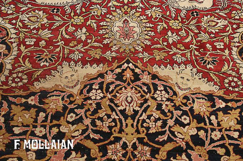 Tapis Persan Antique Kerman Ravar n°:84621163