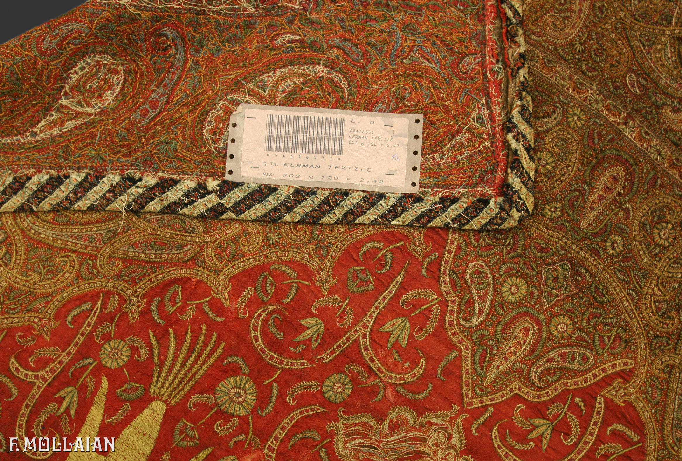 Têxtil Persa Antigo Kerman n°:44416551
