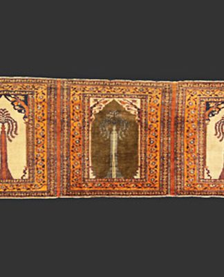 A Prayer Antique Persian Heriz Silk Rug n°:87662053