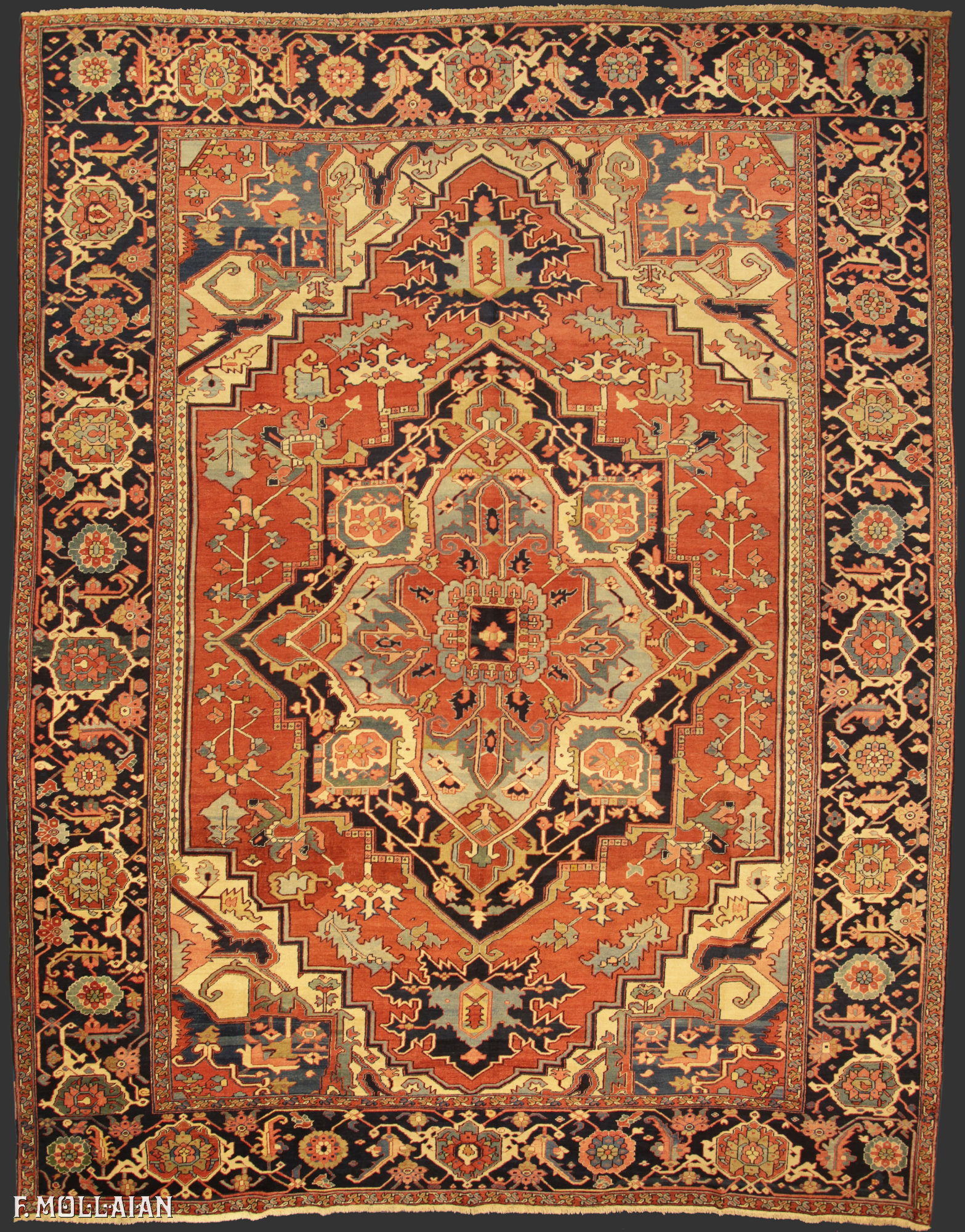 Tappeto Grande Persiano Antico Heriz Serapi n°:87528817