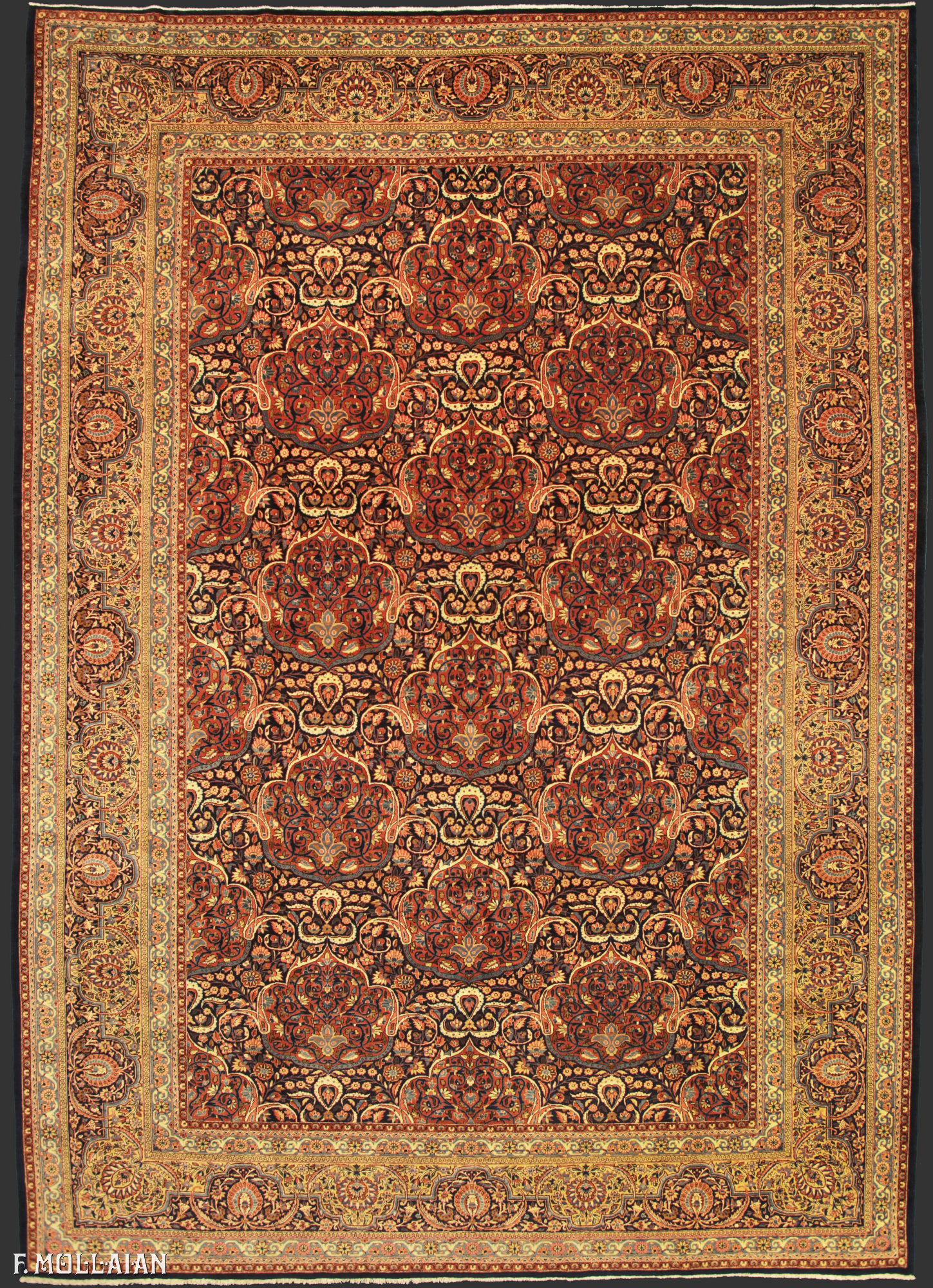 Tappeto Grande Persiano Antico Kashan Dabir n°:98151652