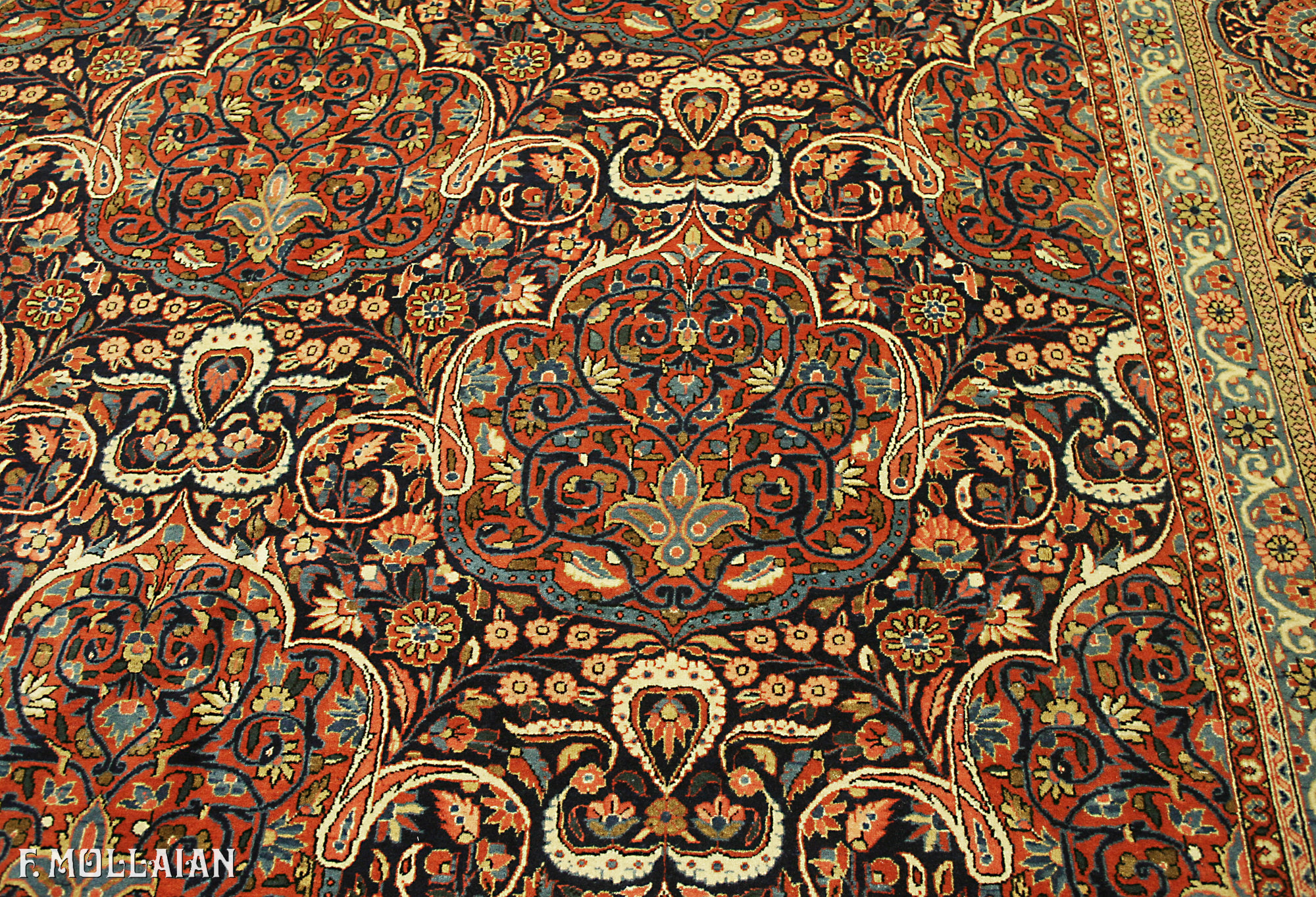 All-Over Antique Persian Kashan Dabir Carpet n°:98151652