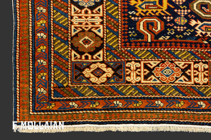 فرش قفقازی آنتیک دستباف پرپدیل (Perpedil) کد:۴۱۸۳۵۳۱۱
