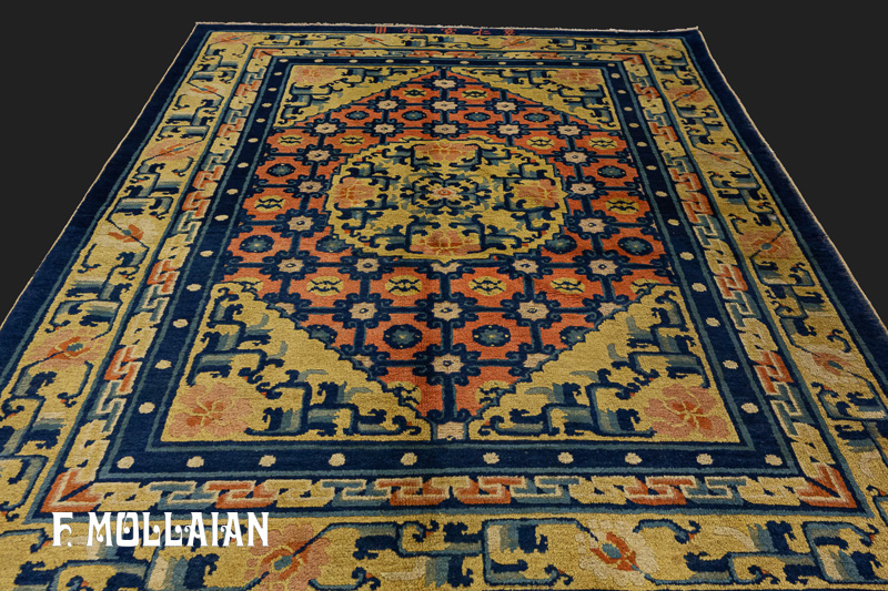 A Medallion Signed Chinese Antique Ningxia Rug n°:79726609