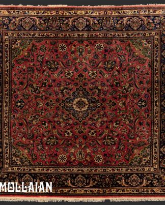 قالیچه آنتیک لچک ترنج ابریشمی ایرانی کاشان کد:۴۰۵۸۲۵۴۷