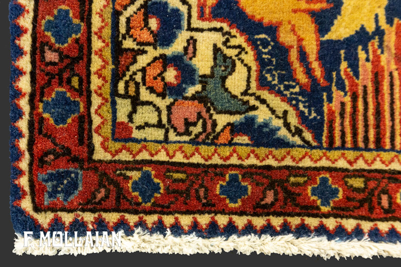 Coppia di Piccoli Tappeti Orientali Antichi Persiani Isfahan n°:15003415