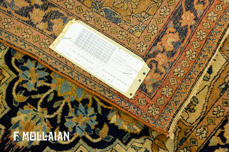 Antique Persian Kashan Mohtasham Rug n°:17285636