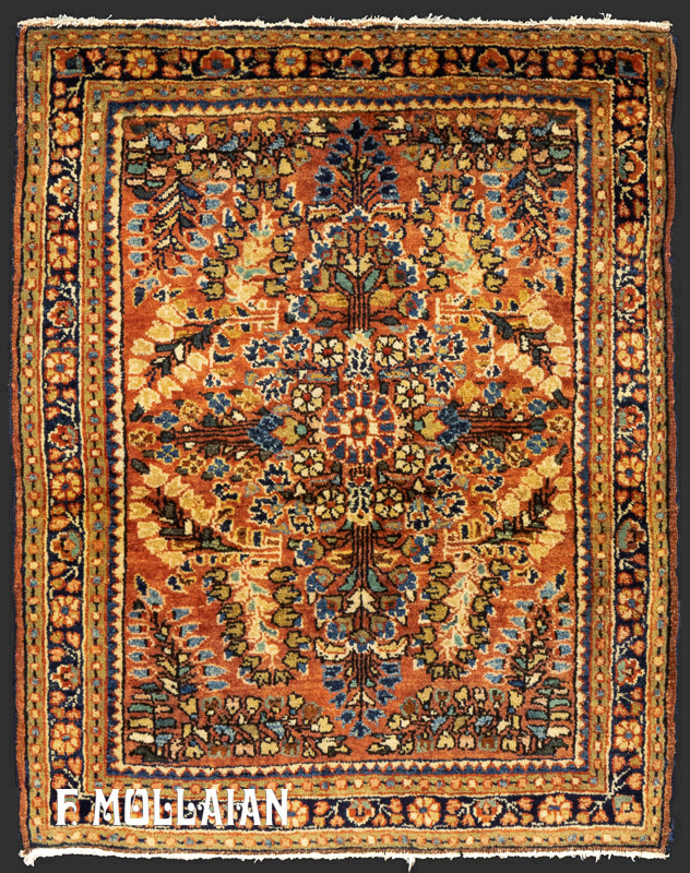 قالیچه کوچک گلدار آنتیک ایرانی ساروق کد:۵۲۹۸۲۵۴۴