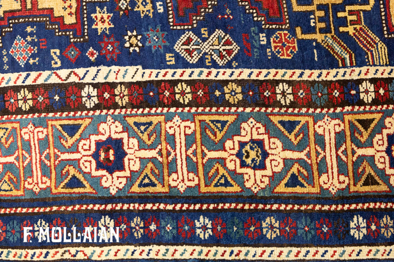Antique Caucasian Lezghi Runner Rug (265×121 cm)