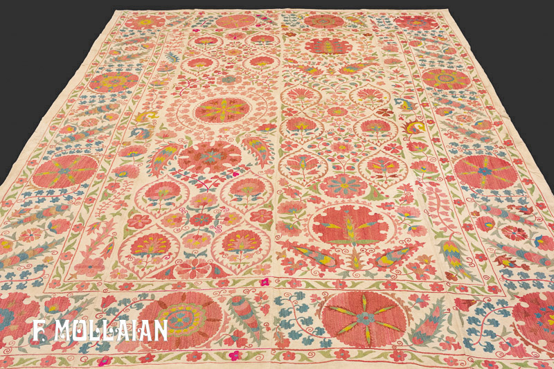 Antique Persian Suzani Textile (245×195 cm)