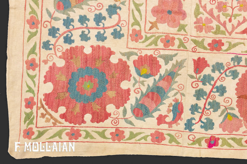 Antique Persian Suzani Textile (245×195 cm)