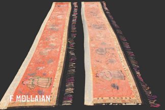 Pair of Antique Chinese Silk Textile n°:30953347