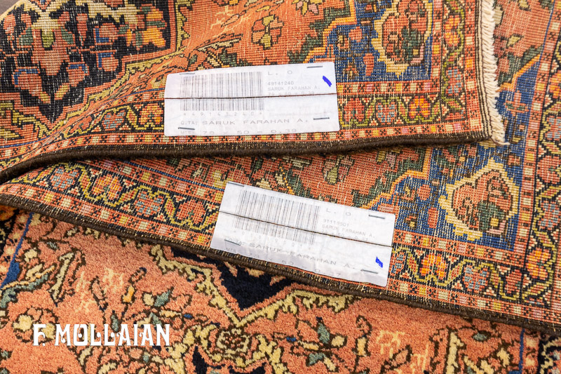 Pair of Small Antique Persian Saruk Farahan Rugs n°:49141240