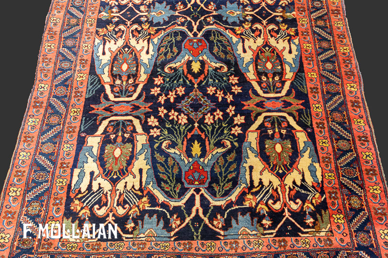 فرش آنتیک ایرانی رنگارنگ بیجار کد:۳۴۱۲۷۹۸۸
