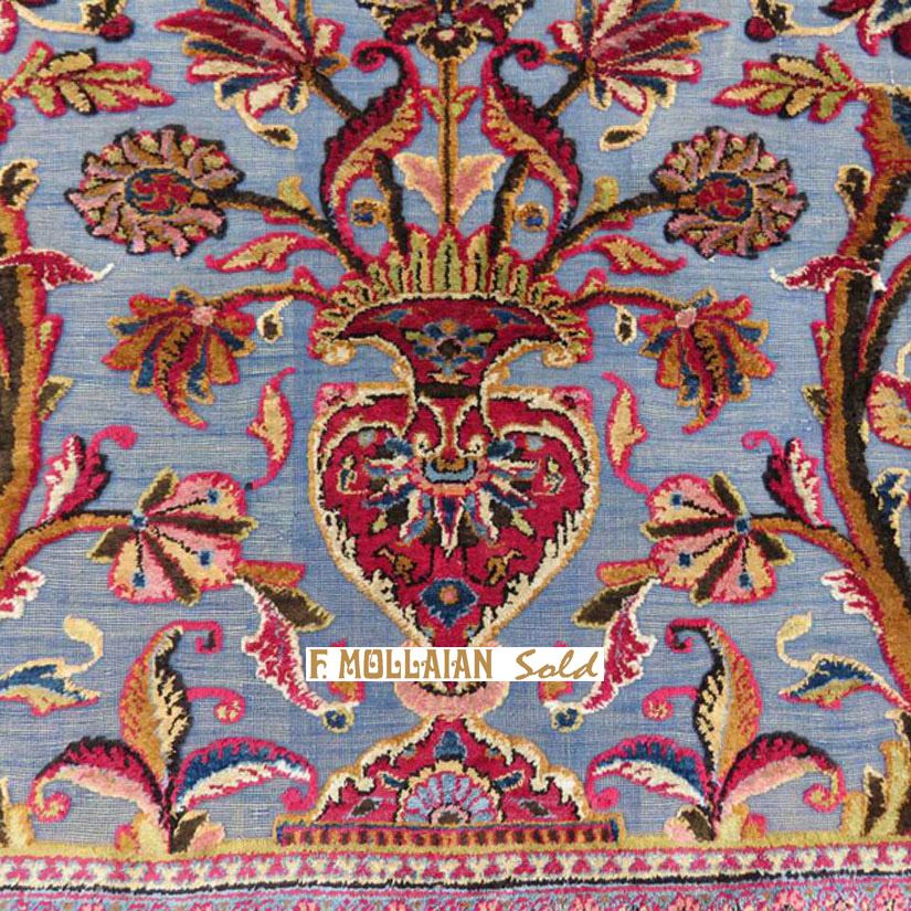 Antique Persian Kashan Silk Souf Rug (320×220 cm)