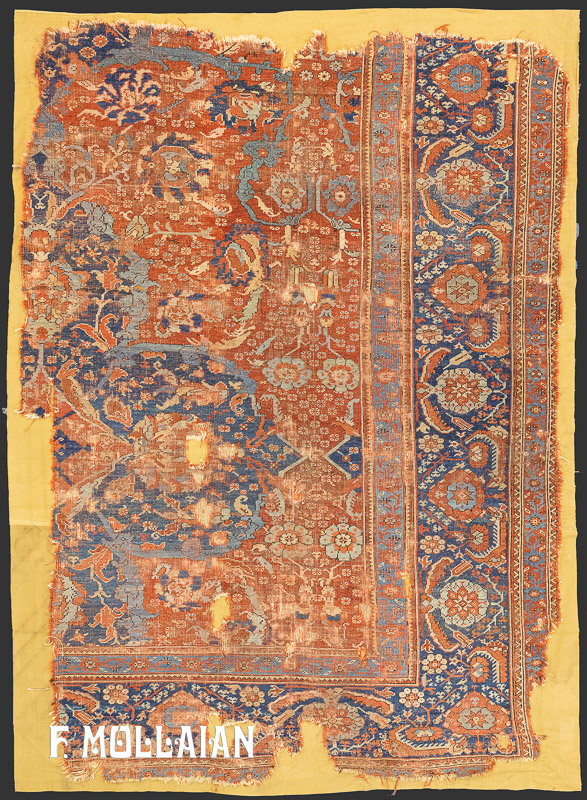 Splendido Frammento di Tappeto Antico Ushak (Oushak) n°:50378549