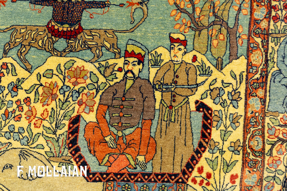 Persian Rare Figurative Saruk Farahan Antique Rug n°:15418948