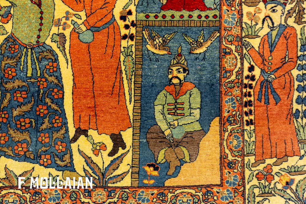 Tappeto Figurativo Saruk Farahan Persiano Con Disegno Raro n°:15418948